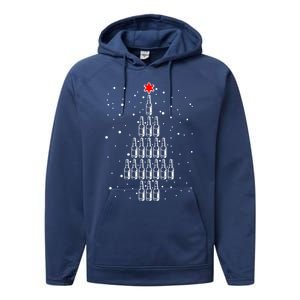 Beer Tree Ugly Christmas Performance Fleece Hoodie