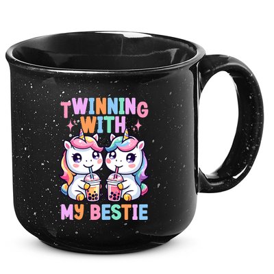 Boba Tea Unicorn Twinning With My Bestie Spirit Week Girl 15oz Campfire Ceramic Mug
