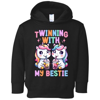 Boba Tea Unicorn Twinning With My Bestie Spirit Week Girl Toddler Hoodie