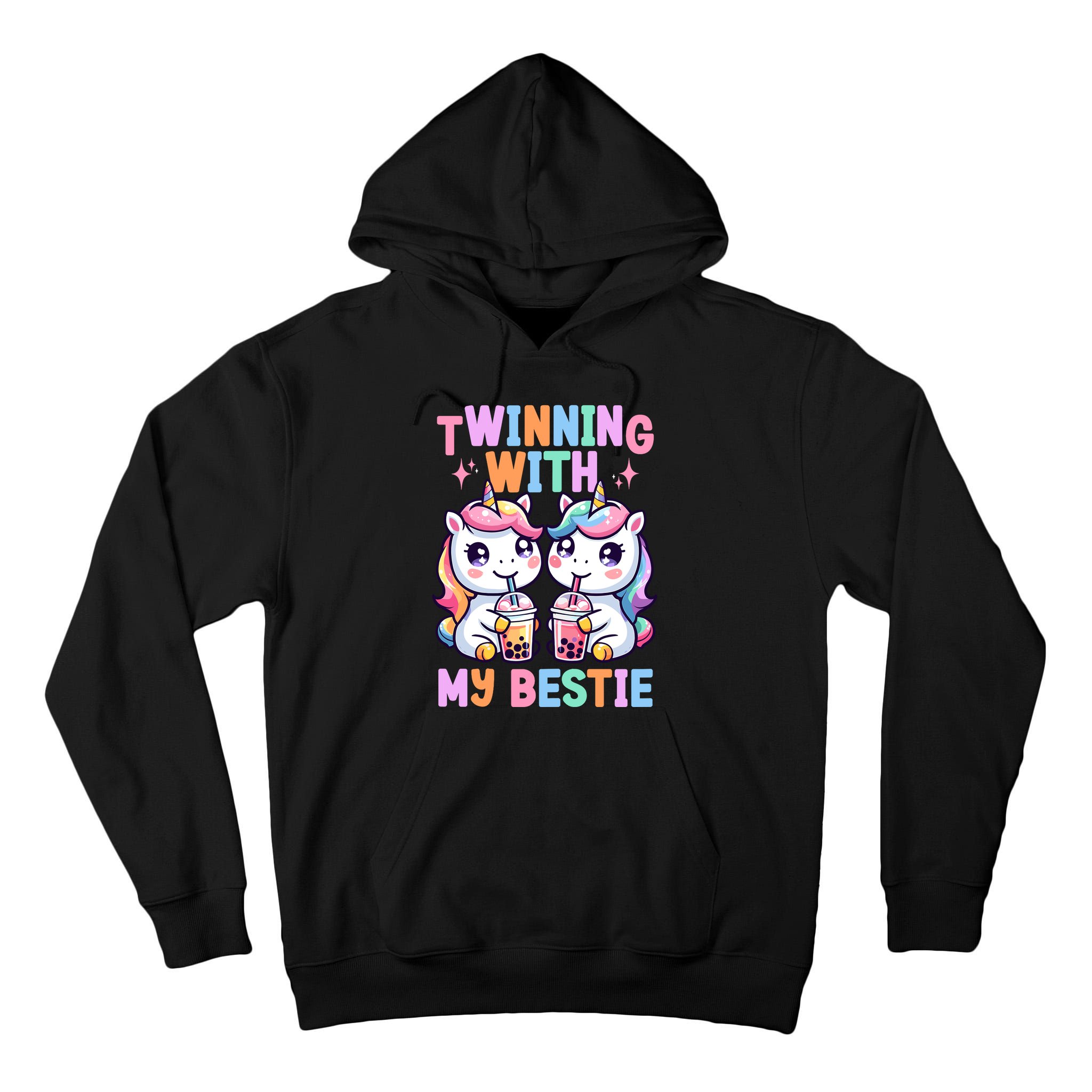 Boba Tea Unicorn Twinning With My Bestie Spirit Week Girl Tall Hoodie
