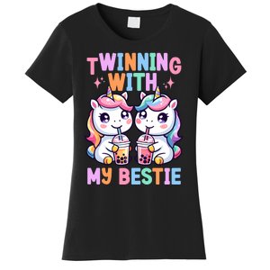 Boba Tea Unicorn Twinning With My Bestie Spirit Week Girl Women's T-Shirt