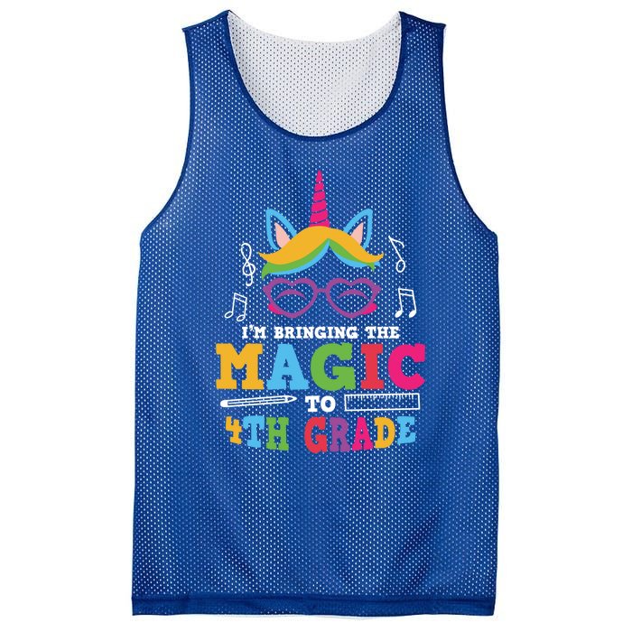 Bringing The Unicorn Magic To Fourth Grade Cute 4Th Grade Gift Mesh Reversible Basketball Jersey Tank