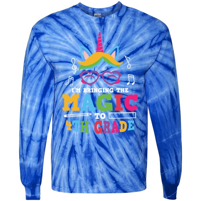 Bringing The Unicorn Magic To Fourth Grade Cute 4Th Grade Gift Tie-Dye Long Sleeve Shirt