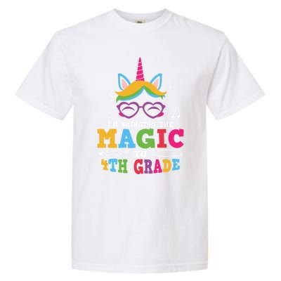 Bringing The Unicorn Magic To Fourth Grade Cute 4Th Grade Gift Garment-Dyed Heavyweight T-Shirt