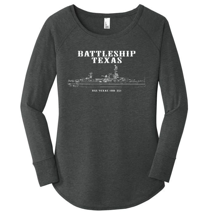 Battleship Texas Uss Texas Women's Perfect Tri Tunic Long Sleeve Shirt