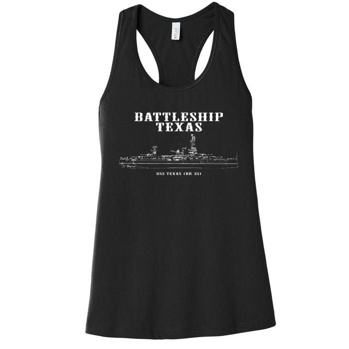 Battleship Texas Uss Texas Women's Racerback Tank