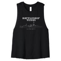 Battleship Texas Uss Texas Women's Racerback Cropped Tank