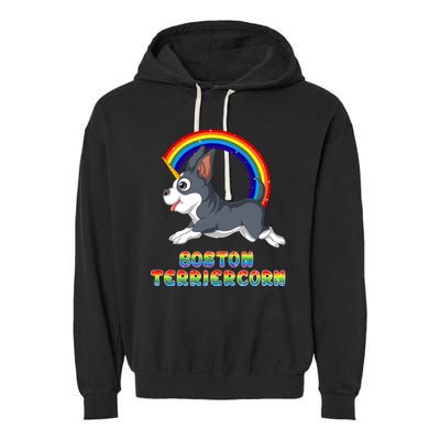 Boston Terrier Unicorn Garment-Dyed Fleece Hoodie