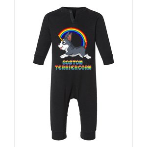 Boston Terrier Unicorn Infant Fleece One Piece