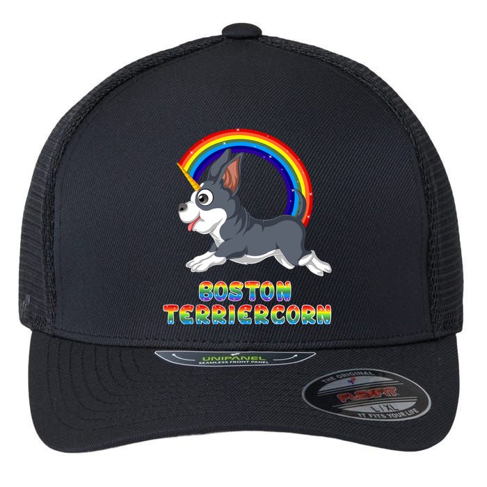 Boston Terrier Unicorn Flexfit Unipanel Trucker Cap