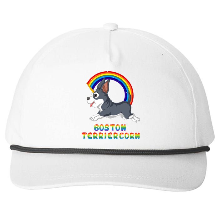 Boston Terrier Unicorn Snapback Five-Panel Rope Hat