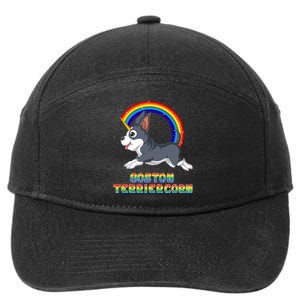 Boston Terrier Unicorn 7-Panel Snapback Hat