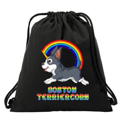 Boston Terrier Unicorn Drawstring Bag
