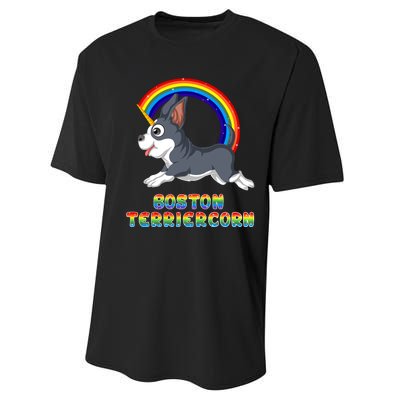 Boston Terrier Unicorn Performance Sprint T-Shirt