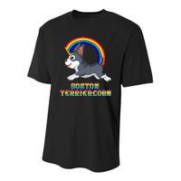 Boston Terrier Unicorn Youth Performance Sprint T-Shirt