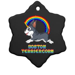 Boston Terrier Unicorn Ceramic Star Ornament