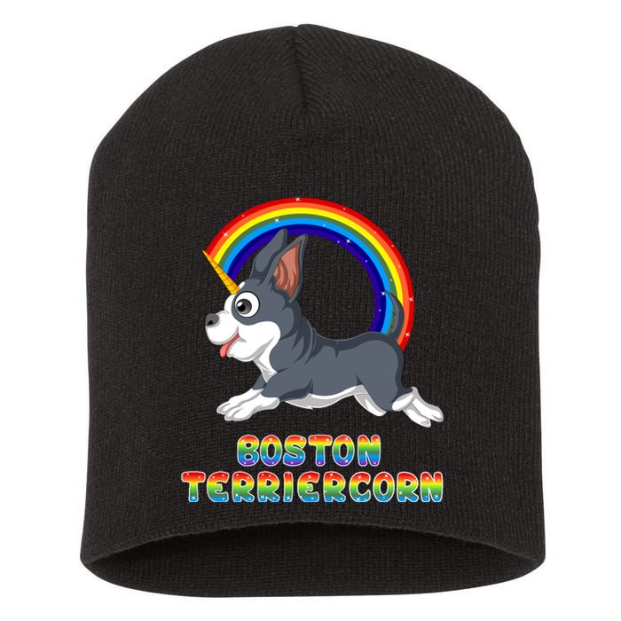 Boston Terrier Unicorn Short Acrylic Beanie