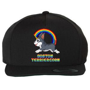 Boston Terrier Unicorn Wool Snapback Cap