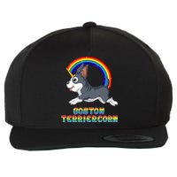 Boston Terrier Unicorn Wool Snapback Cap