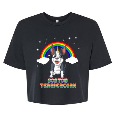 Boston Terrier Unicorn Bella+Canvas Jersey Crop Tee