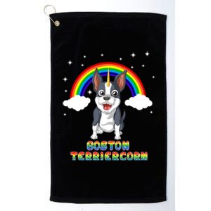 Boston Terrier Unicorn Platinum Collection Golf Towel