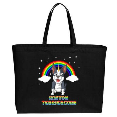 Boston Terrier Unicorn Cotton Canvas Jumbo Tote