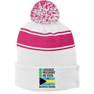 Bahamian Travel Vacation Outfit To Bahamas Stripe Pom Pom Beanie