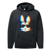 Bunny Trippy Vaporwave Easter Techno Rave Edm Music Party Performance Fleece Hoodie