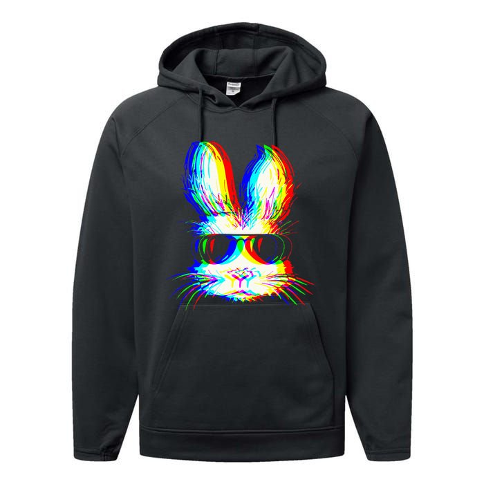 Bunny Trippy Vaporwave Easter Techno Rave Edm Music Party Performance Fleece Hoodie