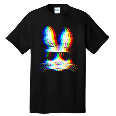 Bunny Trippy Vaporwave Easter Techno Rave Edm Music Party Tall T-Shirt