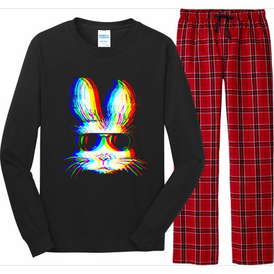 Bunny Trippy Vaporwave Easter Techno Rave Edm Music Party Long Sleeve Pajama Set