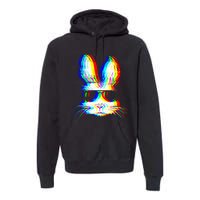 Bunny Trippy Vaporwave Easter Techno Rave Edm Music Party Premium Hoodie