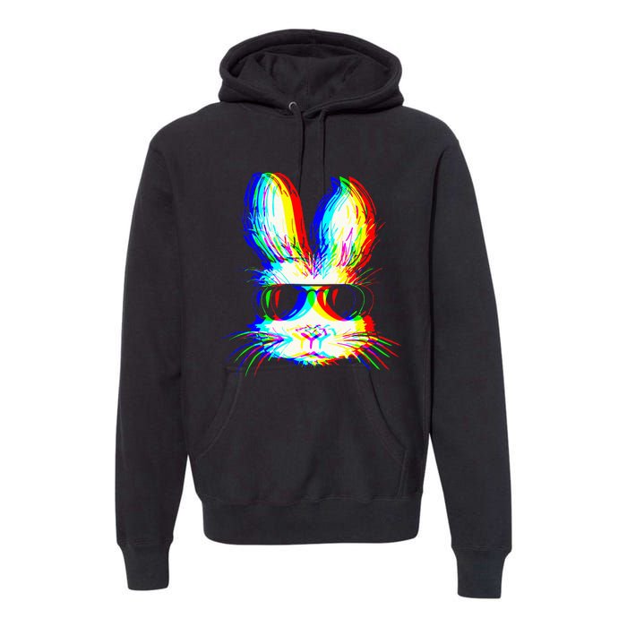 Bunny Trippy Vaporwave Easter Techno Rave Edm Music Party Premium Hoodie