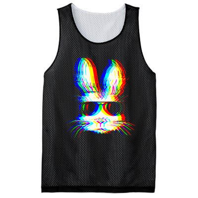 Bunny Trippy Vaporwave Easter Techno Rave Edm Music Party Mesh Reversible Basketball Jersey Tank