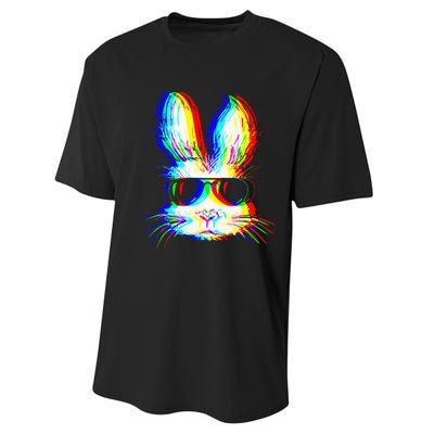 Bunny Trippy Vaporwave Easter Techno Rave Edm Music Party Performance Sprint T-Shirt