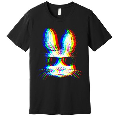 Bunny Trippy Vaporwave Easter Techno Rave Edm Music Party Premium T-Shirt