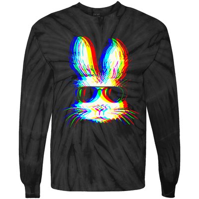 Bunny Trippy Vaporwave Easter Techno Rave Edm Music Party Tie-Dye Long Sleeve Shirt