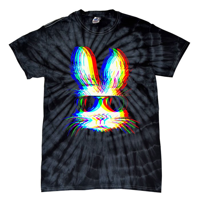 Bunny Trippy Vaporwave Easter Techno Rave Edm Music Party Tie-Dye T-Shirt