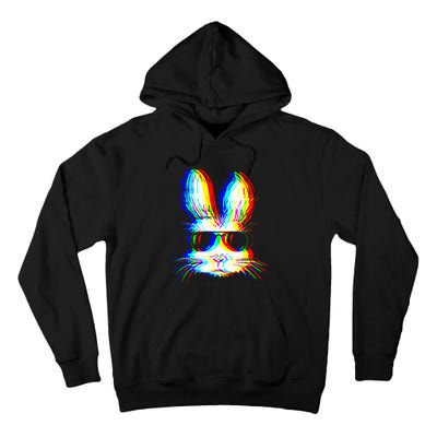 Bunny Trippy Vaporwave Easter Techno Rave Edm Music Party Tall Hoodie