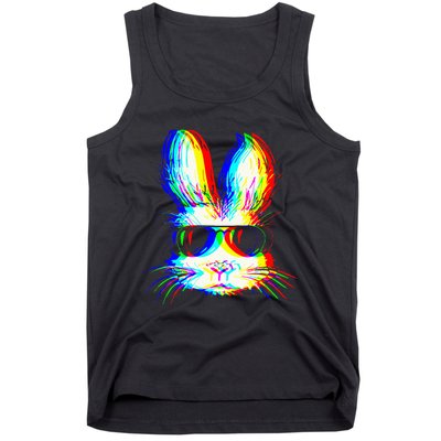 Bunny Trippy Vaporwave Easter Techno Rave Edm Music Party Tank Top