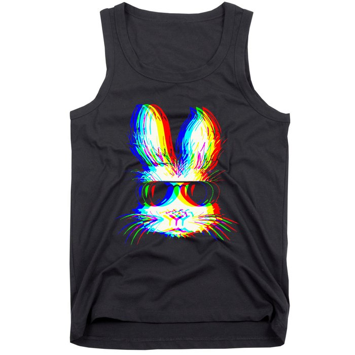 Bunny Trippy Vaporwave Easter Techno Rave Edm Music Party Tank Top