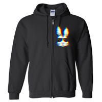 Bunny Trippy Vaporwave Easter Techno Rave Edm Music Party Full Zip Hoodie