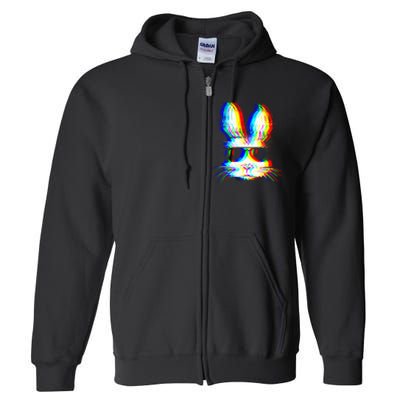 Bunny Trippy Vaporwave Easter Techno Rave Edm Music Party Full Zip Hoodie