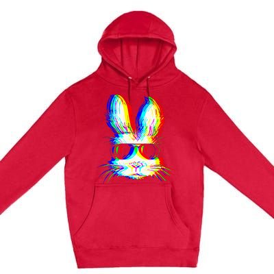 Bunny Trippy Vaporwave Easter Techno Rave Edm Music Party Premium Pullover Hoodie