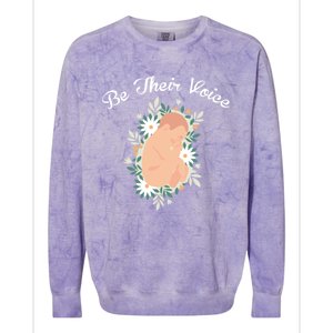 Be Their Voice Support Freedom Prolife Antiabortion Funny Gift Colorblast Crewneck Sweatshirt