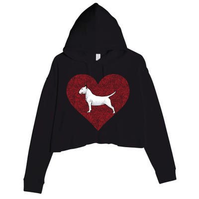 Bull Terrier Valentines Day Dog Love Fingerprint Gift Crop Fleece Hoodie