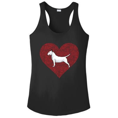 Bull Terrier Valentines Day Dog Love Fingerprint Gift Ladies PosiCharge Competitor Racerback Tank