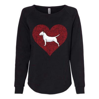 Bull Terrier Valentines Day Dog Love Fingerprint Gift Womens California Wash Sweatshirt