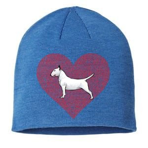 Bull Terrier Valentines Day Dog Love Fingerprint Gift Sustainable Beanie