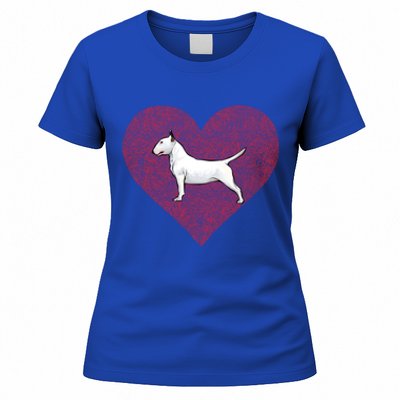 Bull Terrier Valentines Day Dog Love Fingerprint Gift Women's T-Shirt